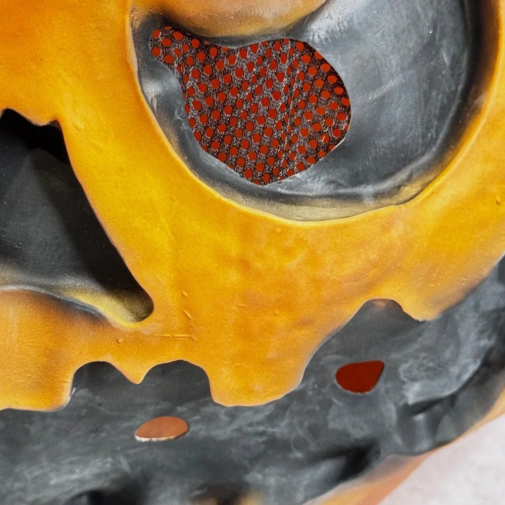 Evil Jack O Lantern Halloween Mask Latex Scary Pumpkin Head Horror Costume
